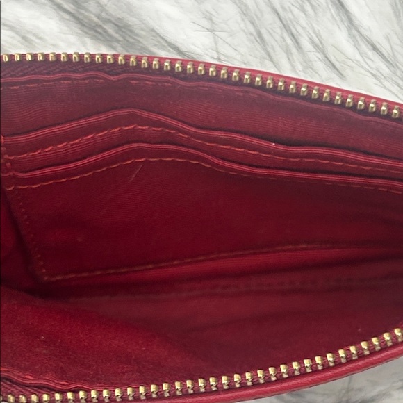 Coach Signature Brown and Red Wristlet - Picture 11 of 12